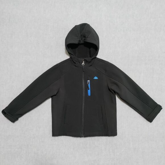 Snozu Performance Boys XS (4) Full Zip Hooded Jacket Black Adjustable Cuffs‎ EUC - Picture 1 of 10